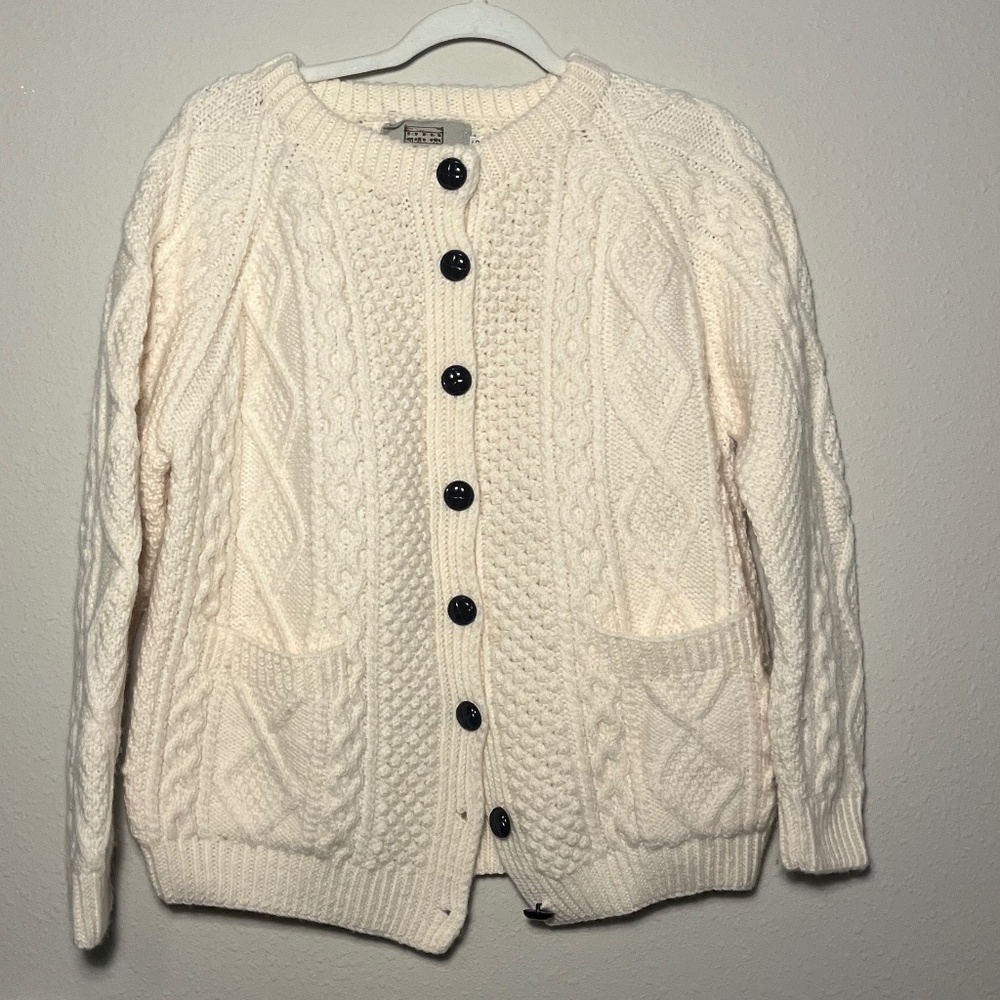 Aran Sweater Market, 100% Merino Wool Cardigan